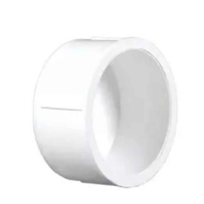 Supreme 1 Inch SCH 80 UPVC Plain End Cap, White, High Pressure Pipe Fitting | EnvMart