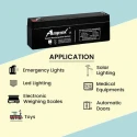 Amptek 12V 2.2Ah Rechargeable SMF Battery, Lead Acid, 0.96 kg | EnvMart