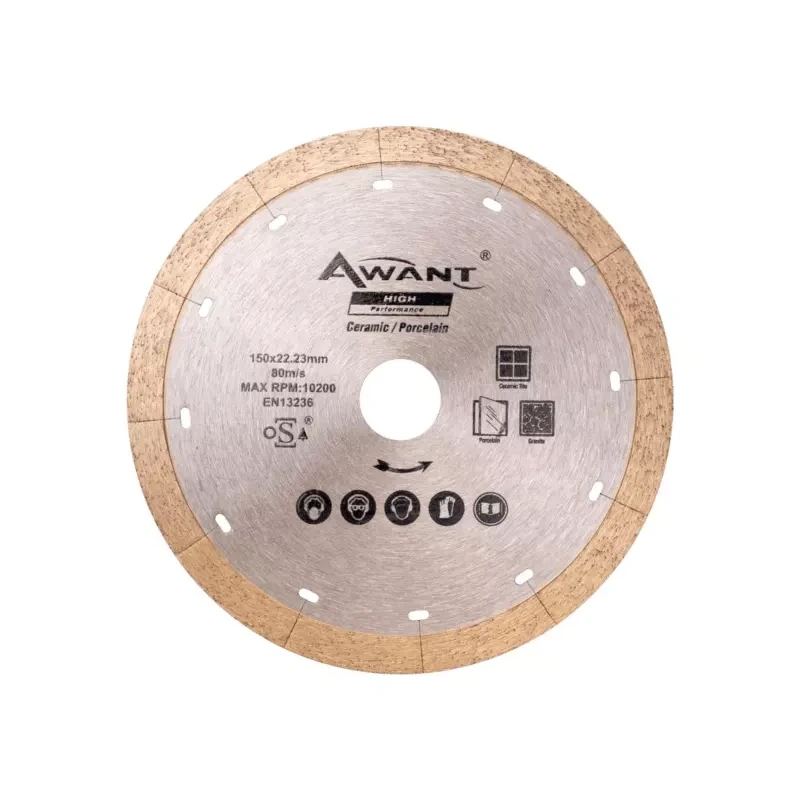 XTRA POWER Awant Ceramic 6 Inch (150 mm) Diamond Saw Blade, 12 Slots, Pack of 100 | EnvMart