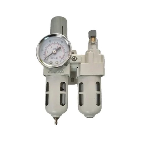 Akari AC2010-02M FR+L With Gauge and Metal Guard 1/4 Inch, Operating Pressure 2-8 Bar | EnvMart
