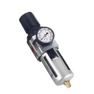 Akari AW4000-04 1/2 Inch Filter Regulator, Gauge & Metal Guard, 2–8 Bar | EnvMart