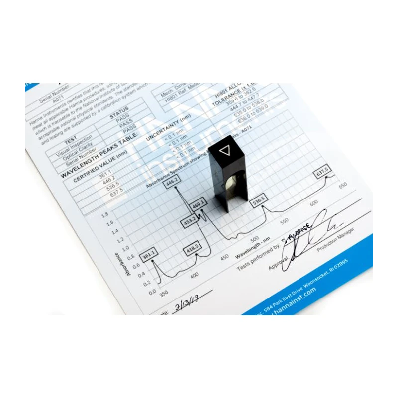 Holmium Oxide Glass Filter for Spectrophotometer Calibration, 10 mm Holder | EnvMart