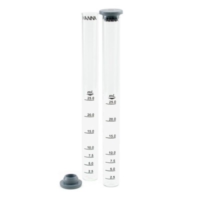 Glass Test Tube with Caps 25 mL Pack of 2 HI740220 | Laboratory Optically Clear Vial EnvMart
