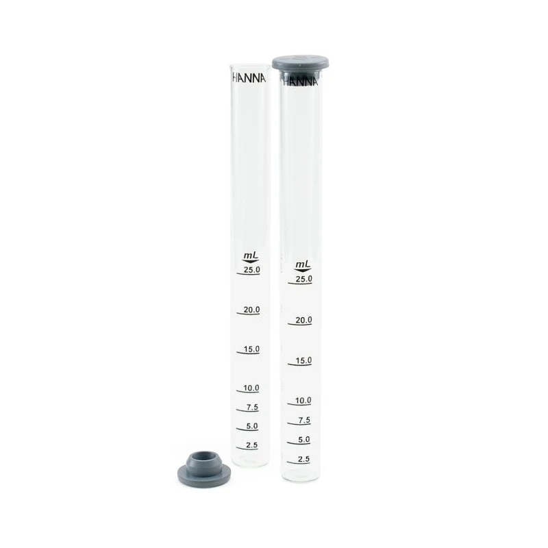 Glass Test Tube with Caps 25 mL Pack of 2 HI740220 | Laboratory Optically Clear Vial EnvMart