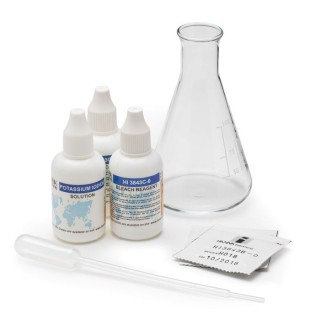 HI3843 Hypochlorite Chemical Test Kit 50–150 g/L Cl₂, 100 Tests, Iodometric Titration | EnvMart