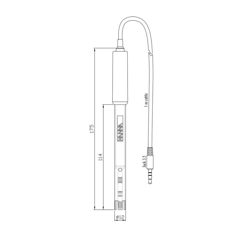 Hanna HI763100 Digital Conductivity/Temperature Electrode Platinum 4-Ring, PEI Body | EnvMart