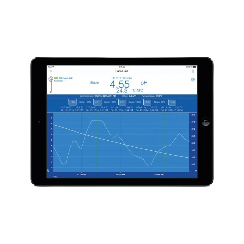 HI11312 Glass Body Bluetooth Refillable pH Electrode Double Junction | EnvMart