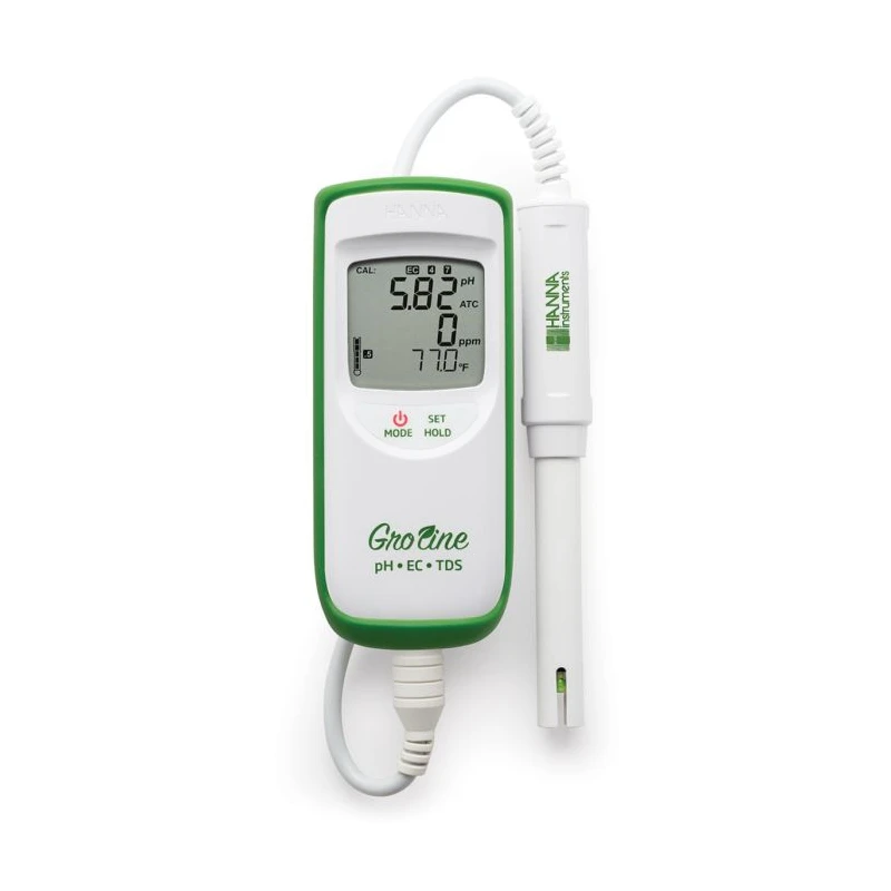 GroLine HI9814 Hydroponics Waterproof pH/EC/TDS/Temp Meter | IP67, ±0.02 pH | EnvMart