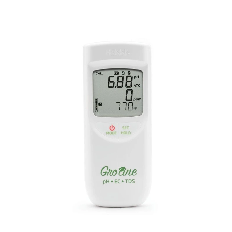 GroLine HI9814 Hydroponics Waterproof pH/EC/TDS/Temp Meter | IP67, ±0.02 pH | EnvMart
