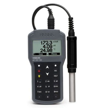 Hanna Instruments HI98199 Multiparameter pH/EC/DO Waterproof Meter, USB-C, IP67 | EnvMart