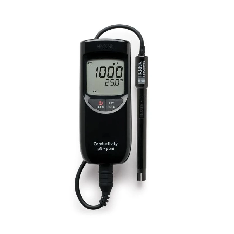 HI99300 Portable Low Range EC/TDS and Temperature Meter, IP67, 0–3999 µS/cm, 0–2000 ppm | EnvMart
