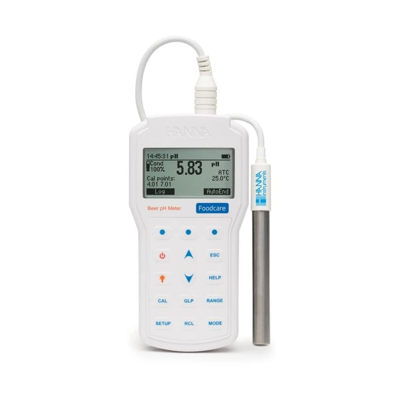 Professional Portable Beer pH Meter HI98167, IP67, FC2143 Electrode, USB Logging | EnvMart