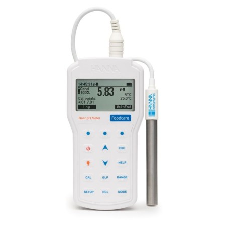 Professional Portable Beer pH Meter HI98167, IP67, FC2143 Electrode, USB Logging | EnvMart
