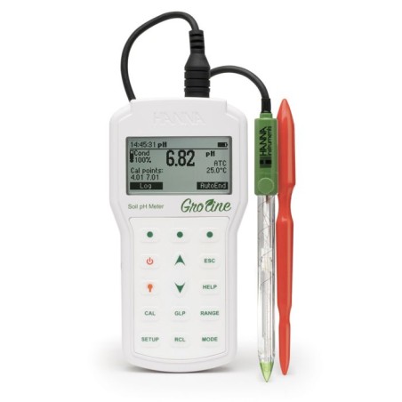 GroLine HI98168 Professional Portable Soil pH Meter, Waterproof, USB, IP67 | EnvMart