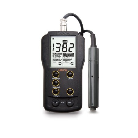 Hanna HI8734 Three Range Portable TDS Meter, 0–19.99 g/L, Manual Temp Compensation | EnvMart
