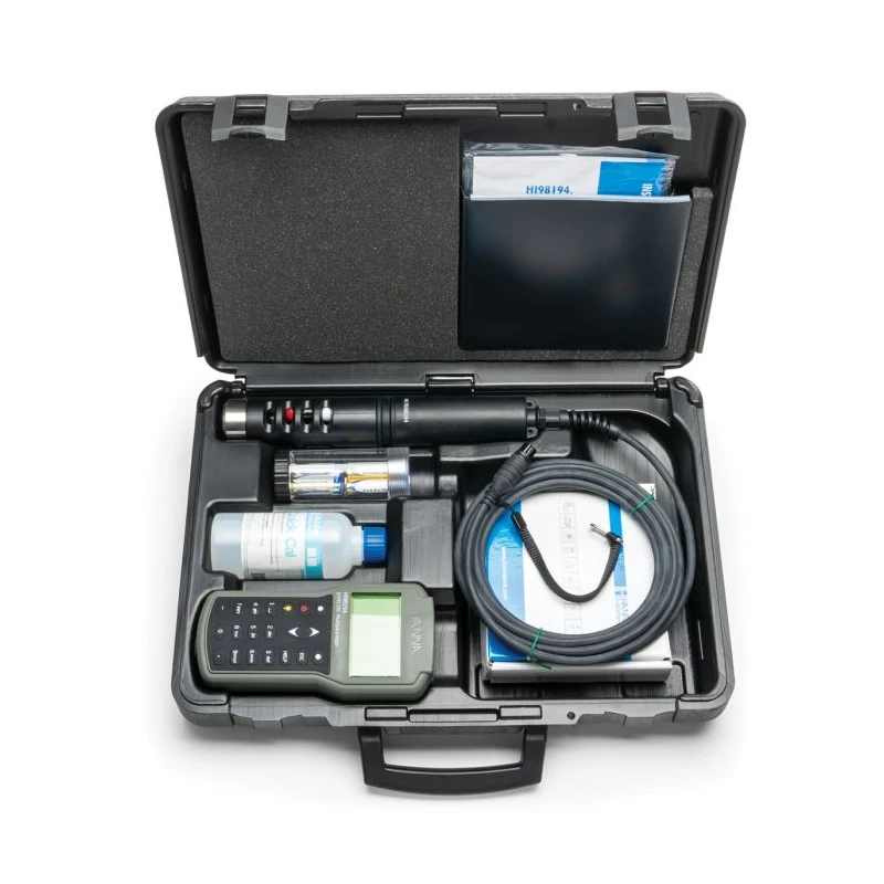 Hanna HI98194 Multiparameter Waterproof Meter, pH/ORP/EC/TDS/DO/Salinity, 40m Cable | EnvMart
