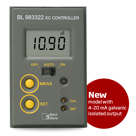Conductivity Controller 0.00 to 19.99 μS/cm, 230VAC, Auto/Manual Dosing, Panel Mount | EnvMart