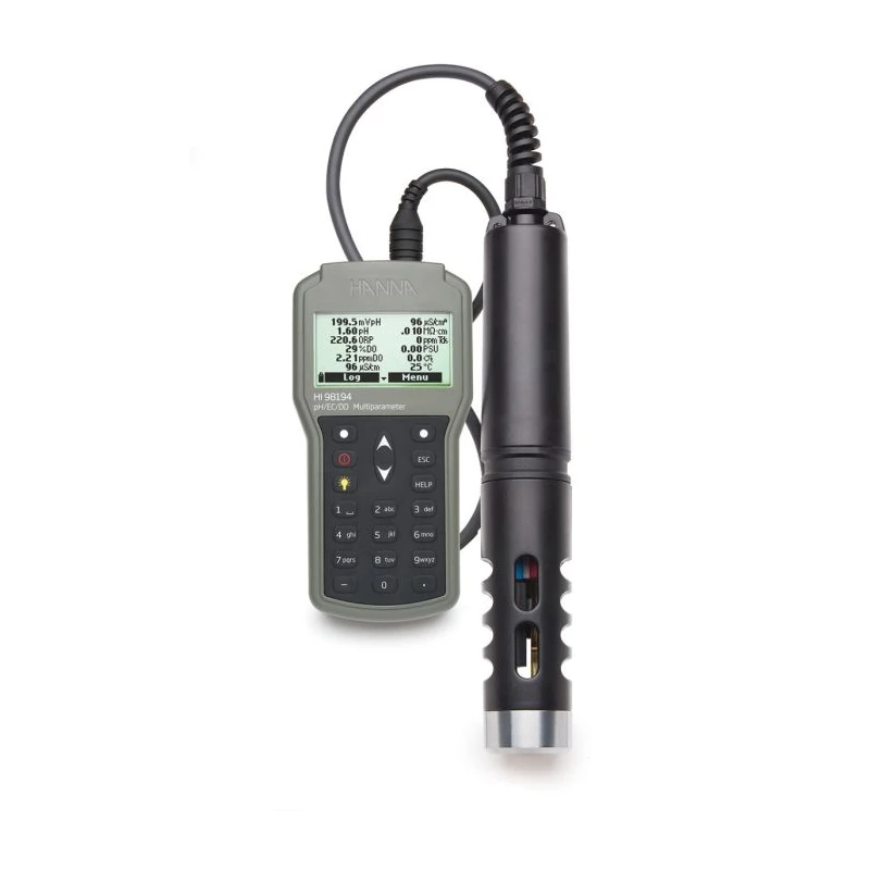 Hanna HI98194 Multiparameter Waterproof Meter pH ORP EC TDS Salinity DO Pressure Temperature 10m | EnvMart