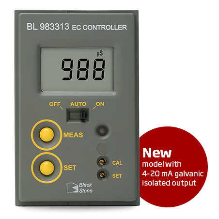 Mini Conductivity Controller BL983313-2, 0-1999 µS/cm, 230VAC, 4-20 mA Output | EnvMart