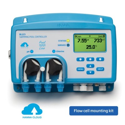Cloud Enabled Swimming Pool Controller with Dosing Pumps, Panel Flow Cell, Multi-parameter | EnvMart