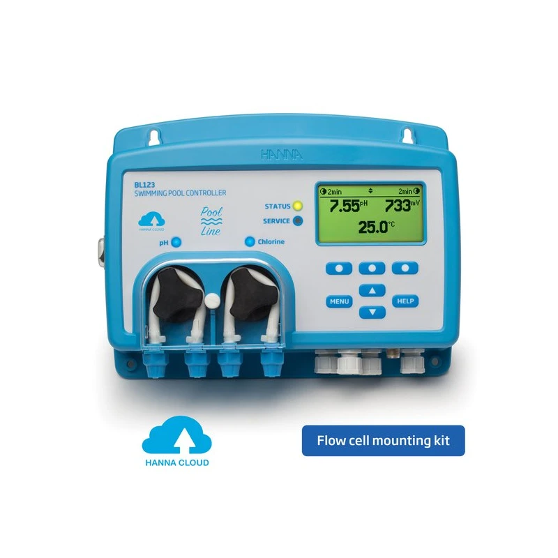Cloud Enabled Swimming Pool Controller with Dosing Pumps, Panel Flow Cell, Multi-parameter | EnvMart