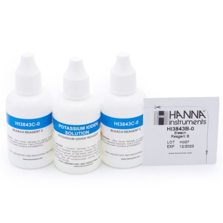 HI3843-100 Hypochlorite Test Kit Replacement Reagents 100 Tests | Iodometric | EnvMart