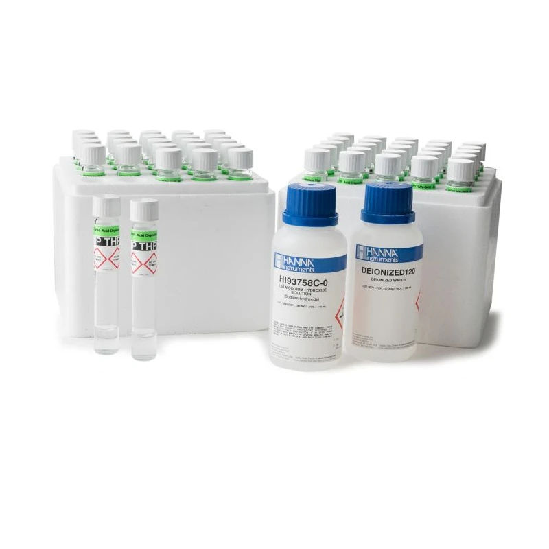 HI93763B-50 Total Phosphorus High Range Reagents, 50 Tests, vanadomolybdophosphoric acid, Laboratory Kit | EnvMart
