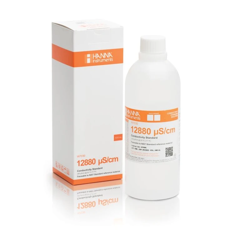 Hanna HI7030L Conductivity Standard Solution 12880 µS/cm 500mL | EnvMart
