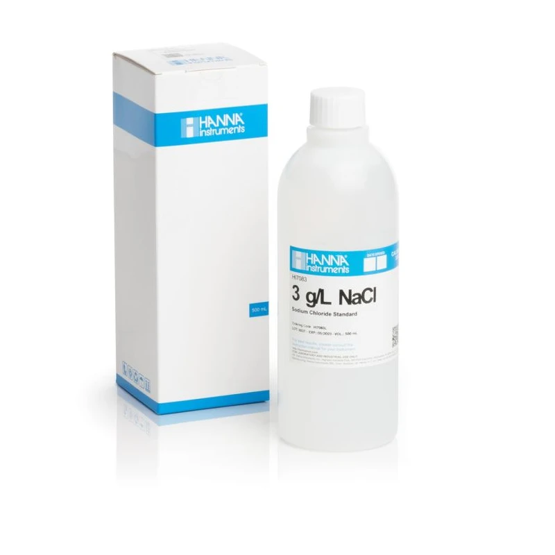 Hanna Instruments HI7083L NaCl 3.0 g/L Standard Solution 500 mL Calibration | EnvMart