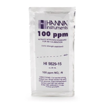 100 ppm Nitrate Standard Sachets HI9829-15 | Calibration Solution for ISE | EnvMart