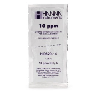 10 ppm Nitrate Standard HI9829-14 Calibration Sachets 25 x 25 mL | EnvMart
