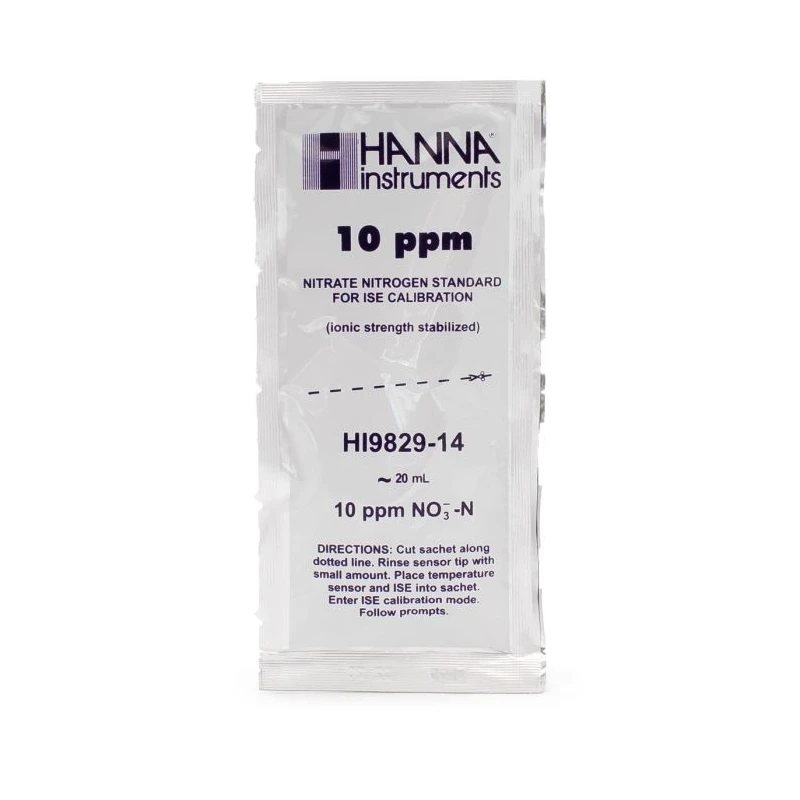 10 ppm Nitrate Standard HI9829-14 Calibration Sachets 25 x 25 mL | EnvMart