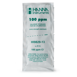 HI9829-13 100 ppm Chloride Calibration Standard Sachets 25x25mL | EnvMart