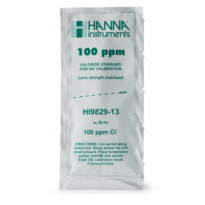 HI9829-13 100 ppm Chloride Calibration Standard Sachets 25x25mL | EnvMart