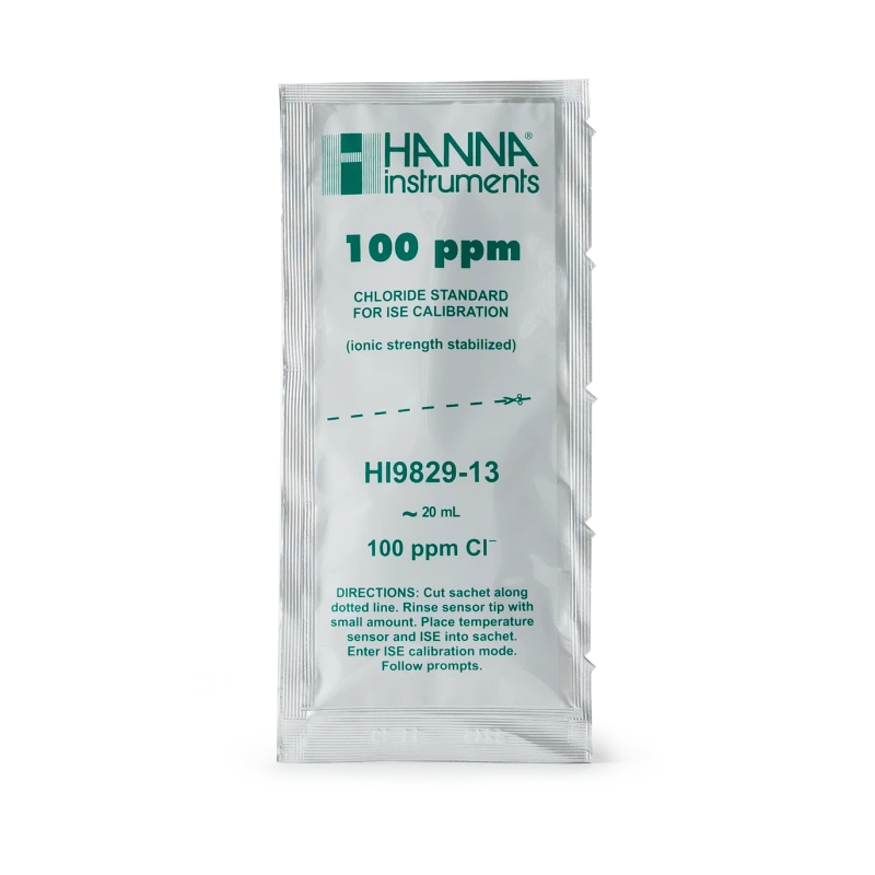 HI9829-13 100 ppm Chloride Calibration Standard Sachets 25x25mL | EnvMart