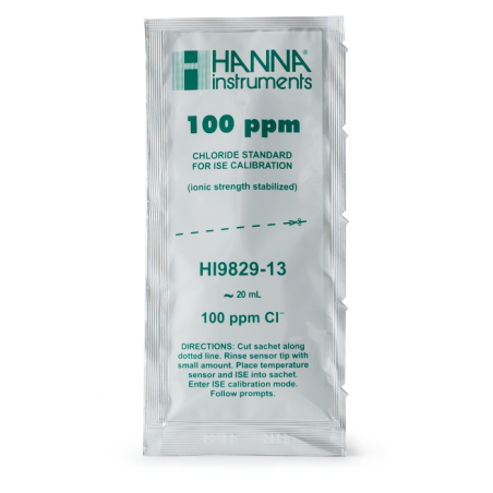 HI9829-13 100 ppm Chloride Calibration Standard Sachets 25x25mL | EnvMart