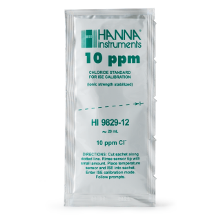 10 ppm Chloride Calibration Standard Sachets HI9829-12 | Laboratory | EnvMart