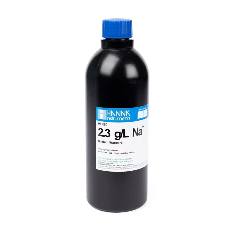 Hanna HI8080L 2.3 g/L Sodium Standard Solution | 500 mL FDA Bottle for ISE Calibration | EnvMart