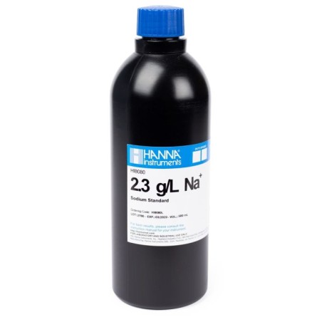 Hanna HI8080L 2.3 g/L Sodium Standard Solution | 500 mL FDA Bottle for ISE Calibration | EnvMart