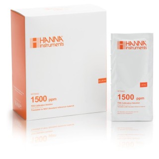 Hanna HI70442P 1500 mg/L TDS Calibration Solution, Single-Use Sachets | EnvMart