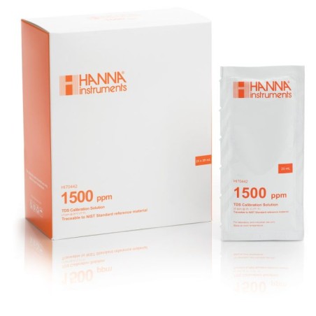 Hanna HI70442P 1500 mg/L TDS Calibration Solution, Single-Use Sachets | EnvMart