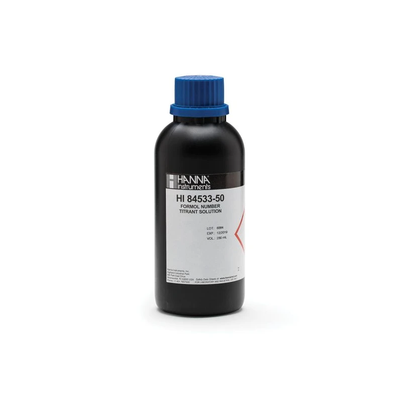 Hanna Instruments HI84533-50 Titrant Solution, 230 mL, Pre-standardized for Formol Number Mini Titrator | EnvMart