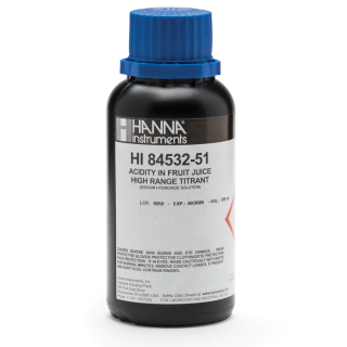 High Range Titrant HI84532-51 for Fruit Juice Mini Titrator 120 mL | EnvMart