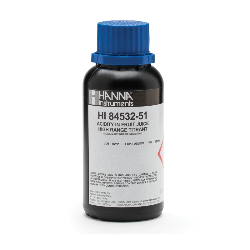 High Range Titrant HI84532-51 for Fruit Juice Mini Titrator 120 mL | EnvMart