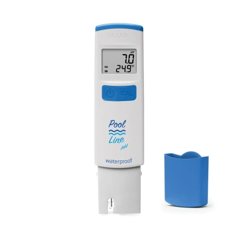 Hanna HI981074 Pool Line pH & Temperature Pocket Tester | Waterproof ATC Calibration | EnvMart