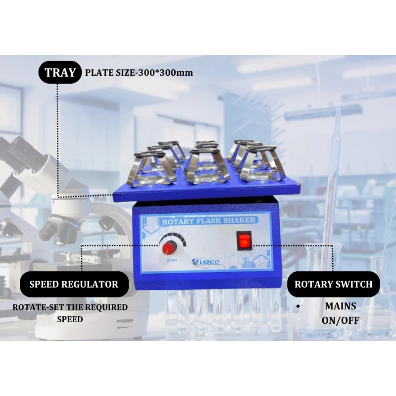 LABICO LT-5156 Rotary Flask Shaker, 9 x 250ml Capacity, 50–250 RPM, Heavy-Duty Laboratory Mixer | EnvMart
