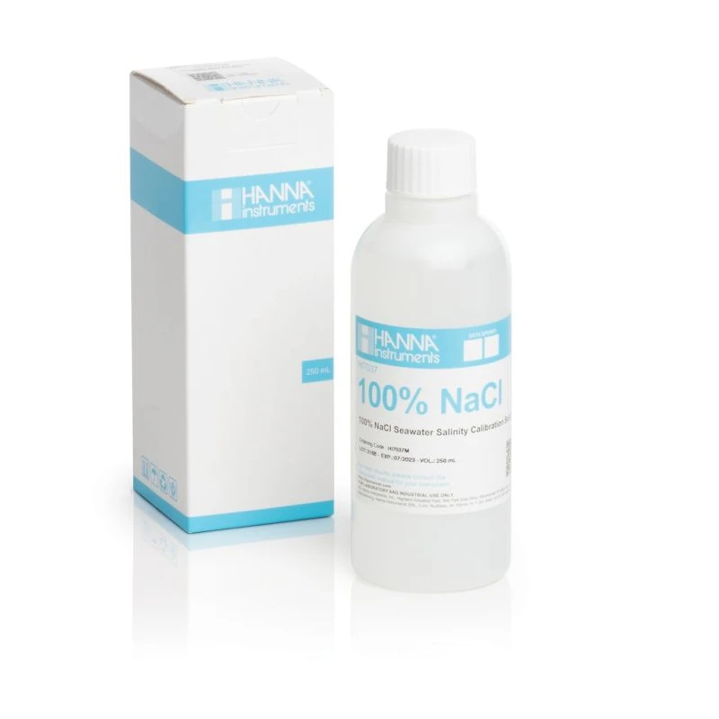 Hanna HI7037M 100% NaCl Calibration Solution, 230 mL Bottle for Salinity Meters | EnvMart
