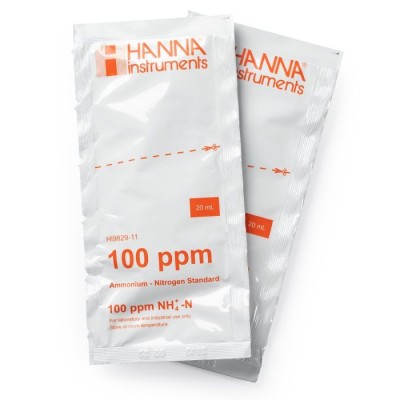 HI9829-11 100 ppm Ammonium Calibration Standard Sachets, 25 x 20 mL | EnvMart