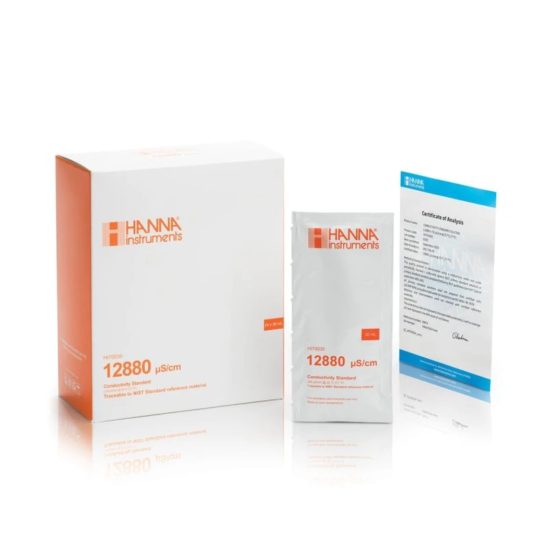 HI70030C 12880 µS/cm Conductivity Standard Solution 25x20mL Sachets | EnvMart