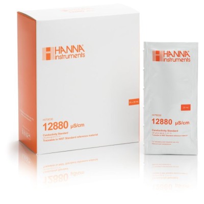 Hanna Instruments HI70030P Conductivity Standard Solution 12880 µS/cm 25x20mL Sachets | EnvMart